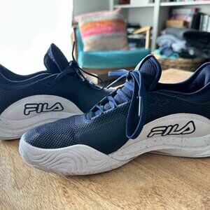 Fila Women's Mondo Forza Tennis, Pickleball Shoes White and Navy